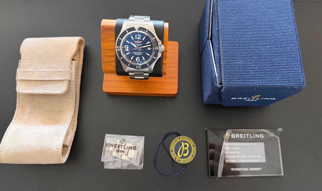 Relógio Breitling Super Ocean 42mm Azul - Foto 2