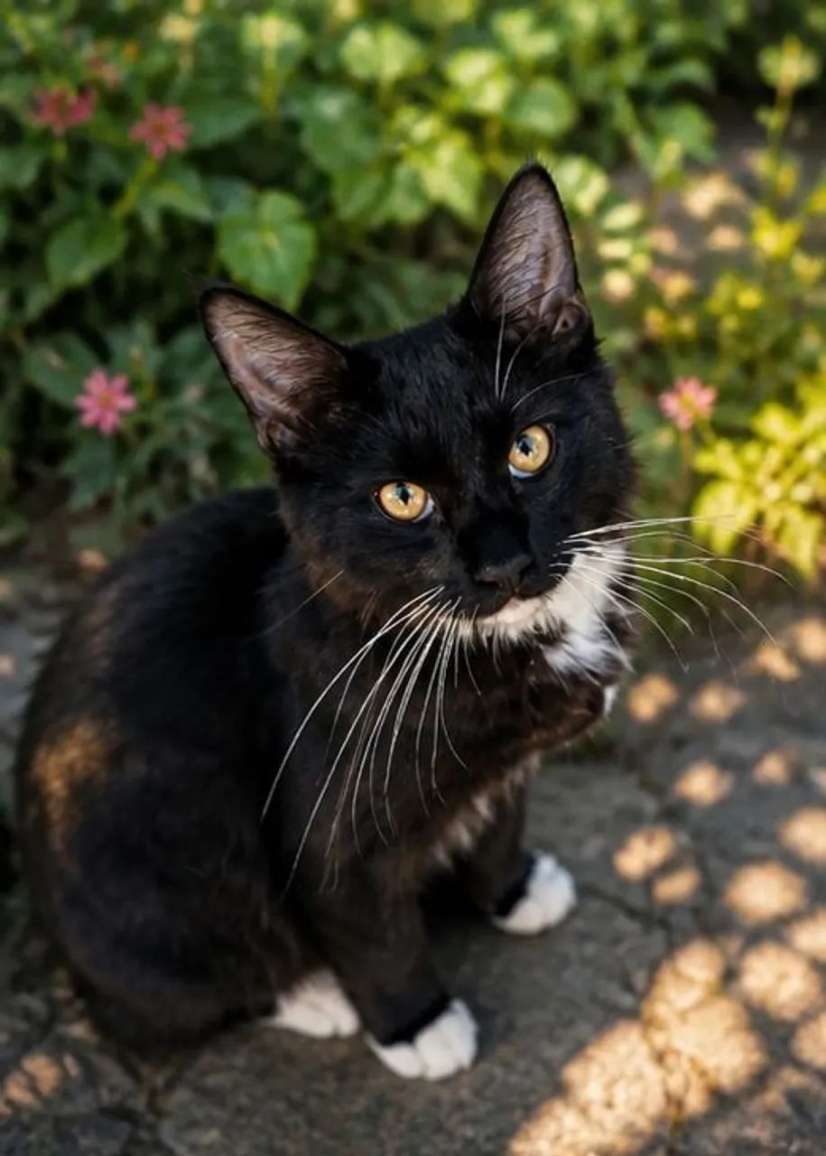 Filhote de maine coon frajola preto e branco