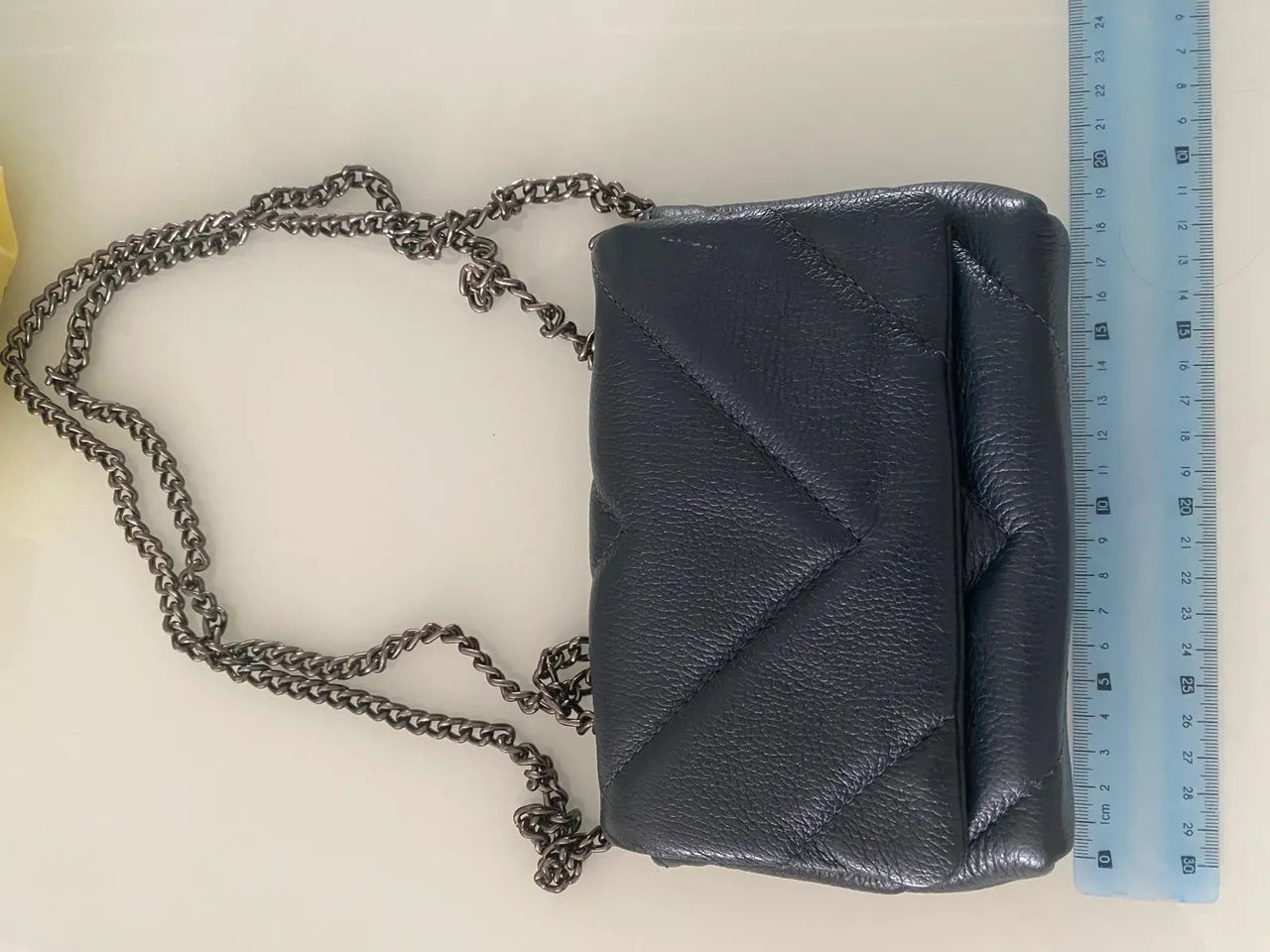 Bolsa Couro azul marinho 