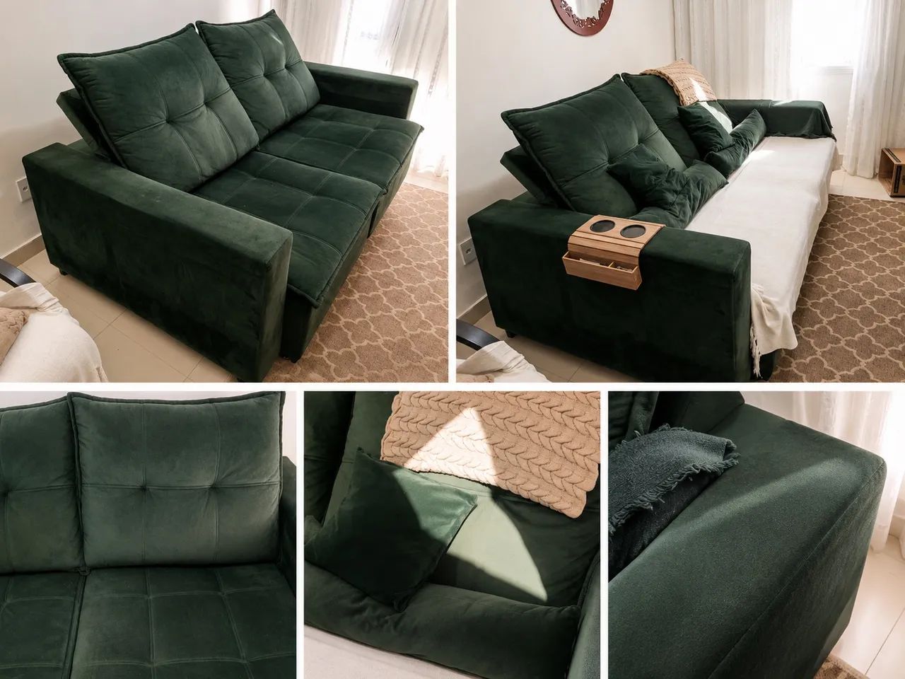 Sofá verde excelente estado