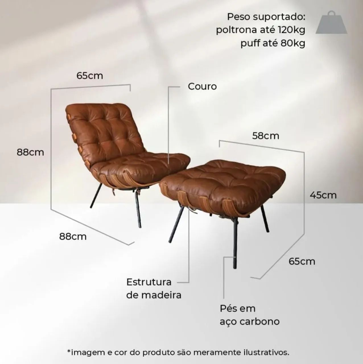 POLTRONA COSTELA DE ADAO COM PUFF - Foto 3