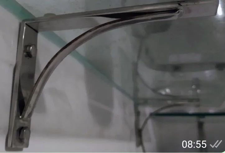 36 suportes para prateleiras inox mão francesa reforcado