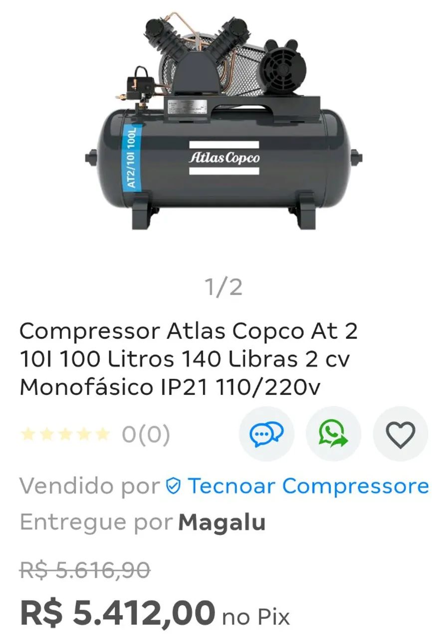 Compressor 100 litros novo