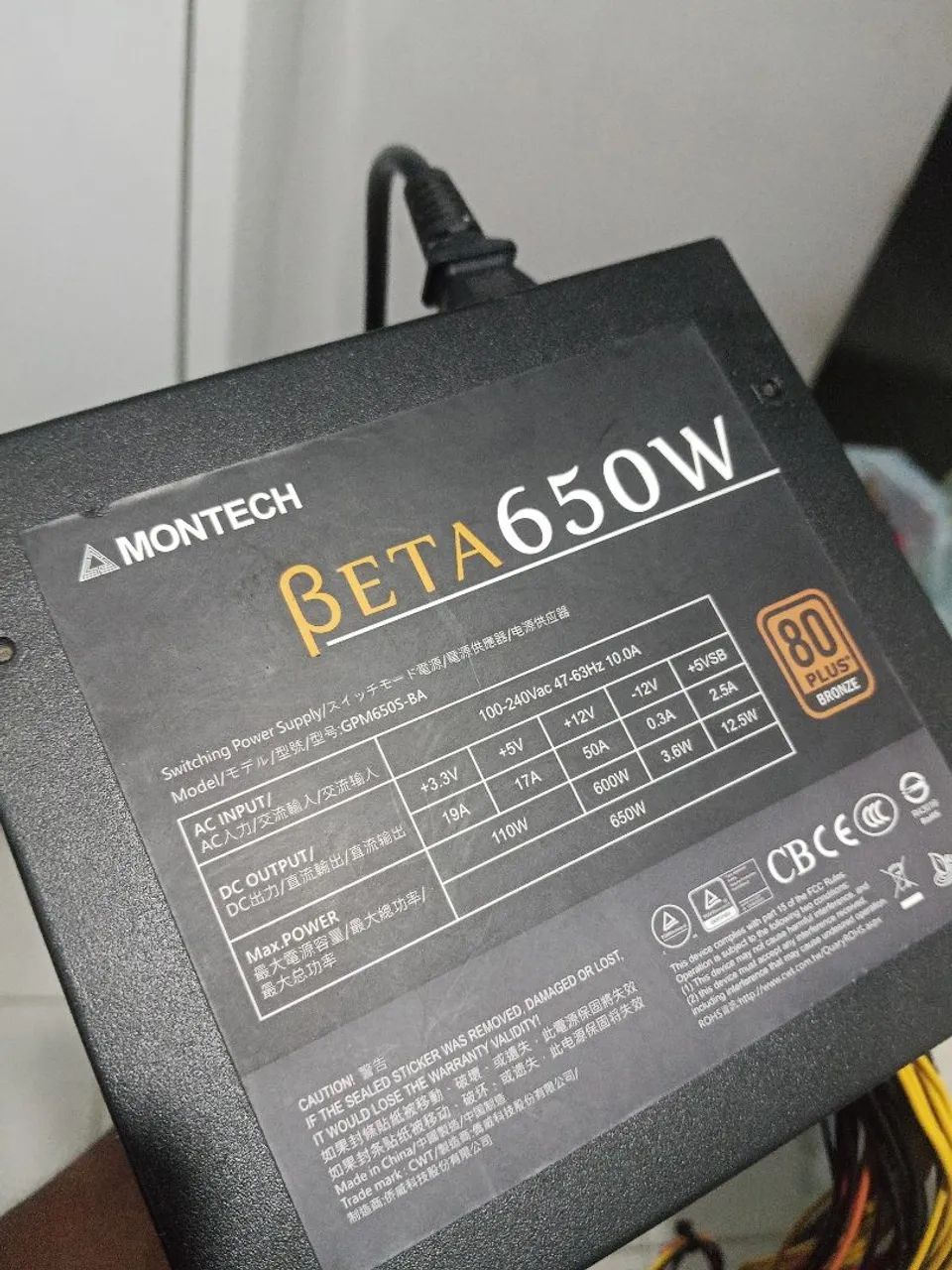 Fonte 650w montech 80 plus bronze 