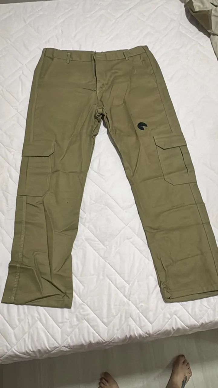 Calça 100% algodão com bolsos laterais e camisas com manga 100% algodão - Foto 3