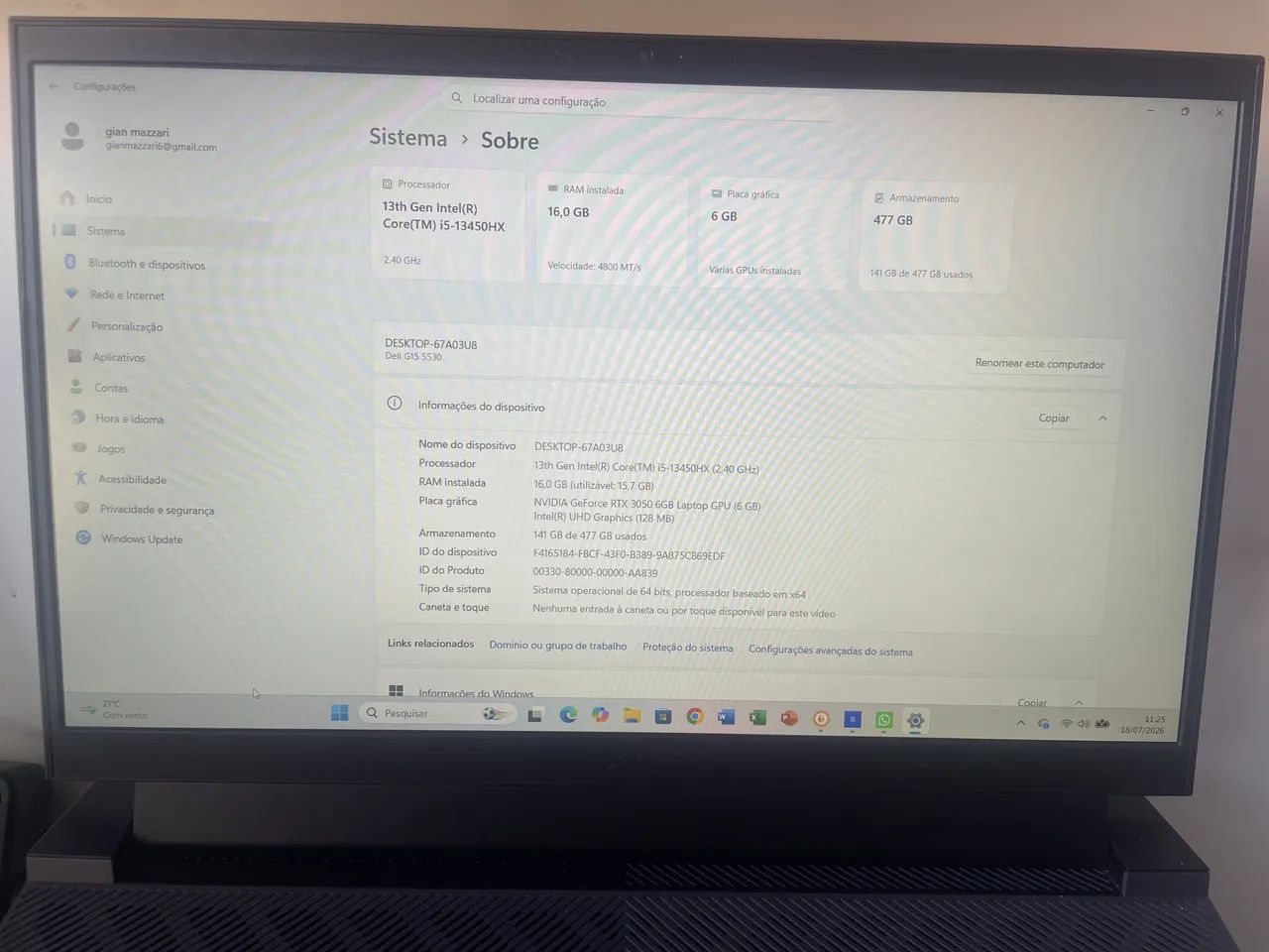 Notebook gamer Dell g15 - Foto 4