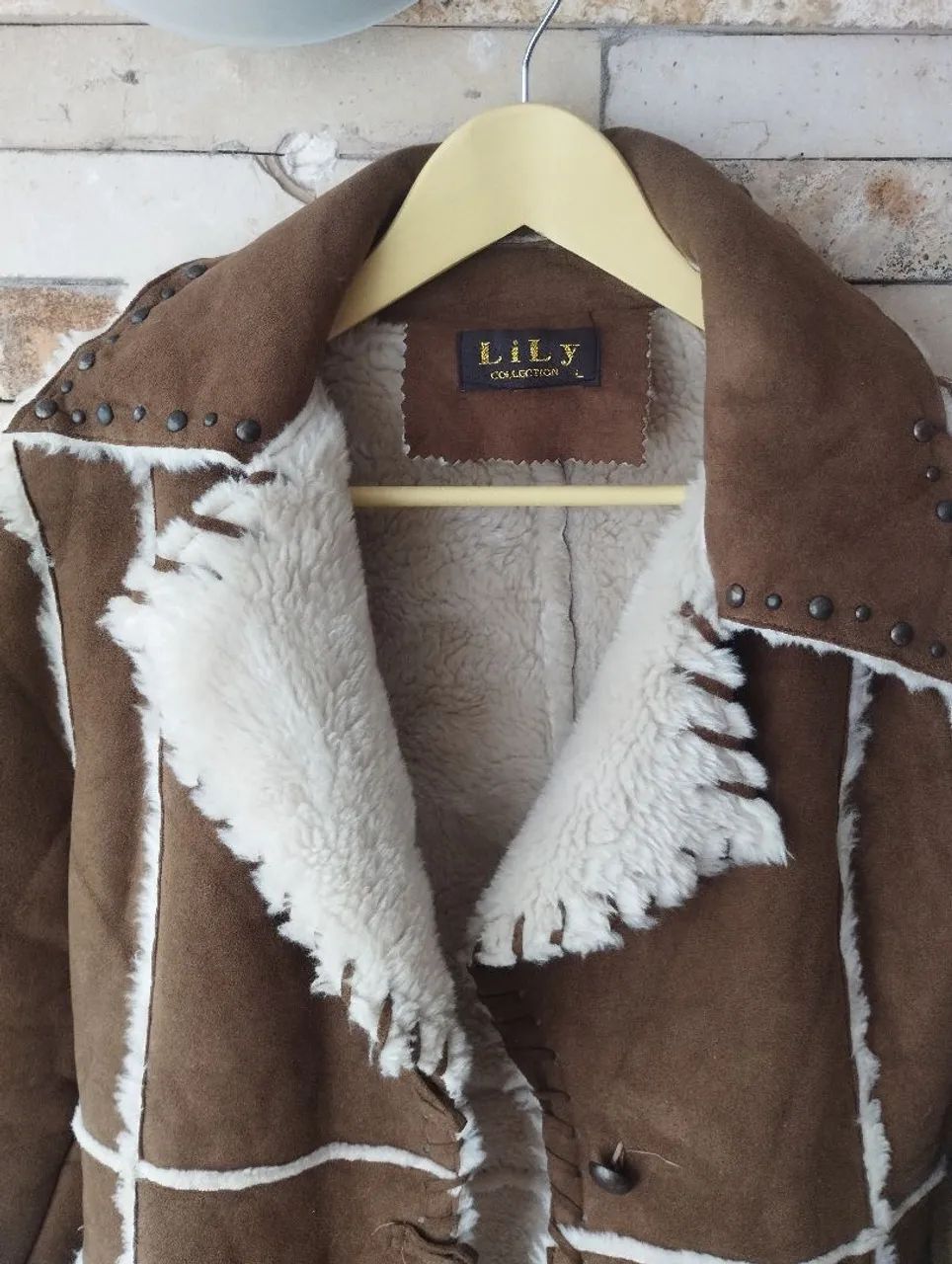 Casaco Lily marrom estilo sobretudo marrom - Foto 4