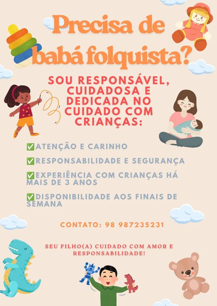 Babá folquista disponível 