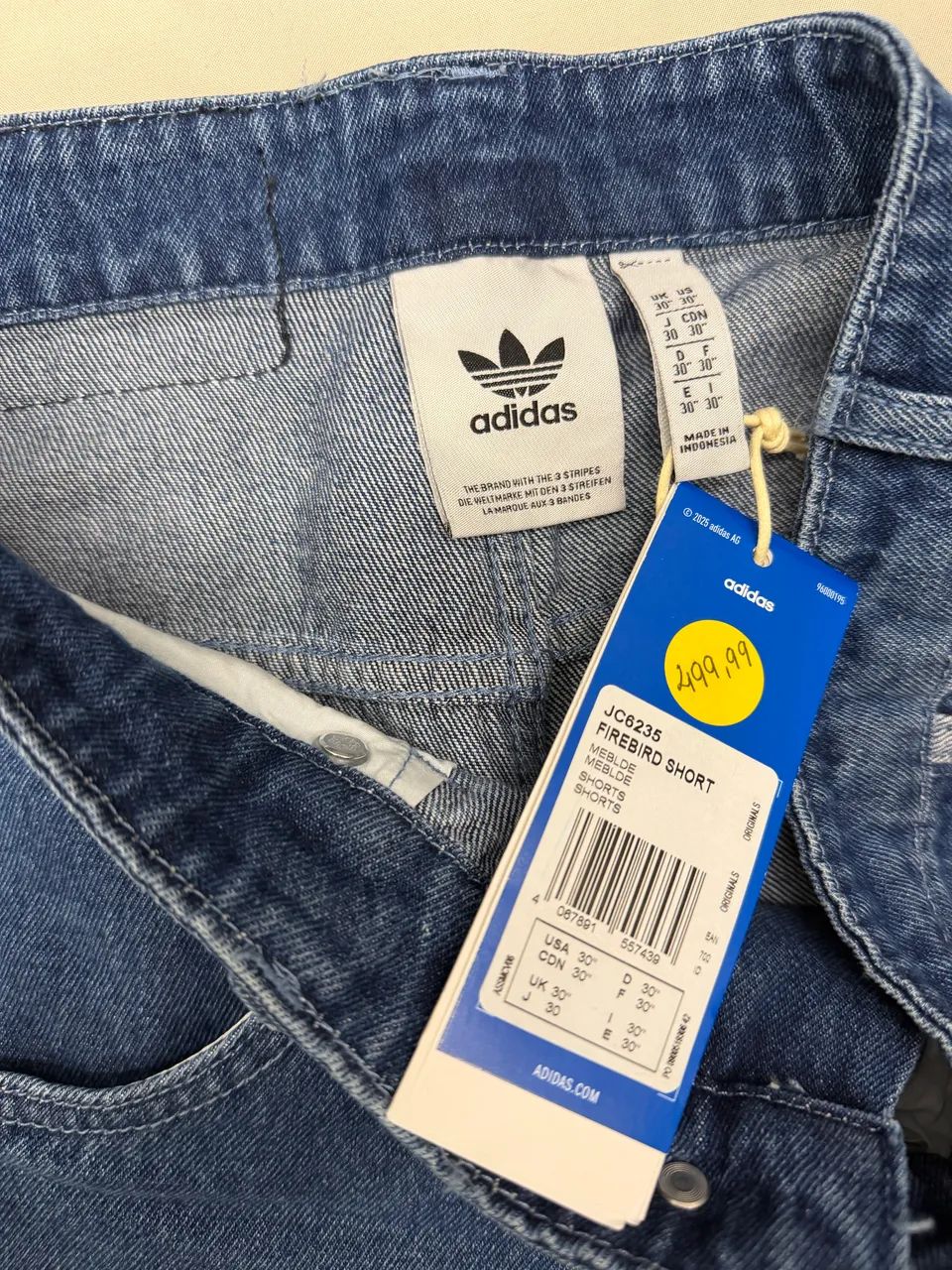 Bermuda Jeans Adidas Firebird - Foto 3