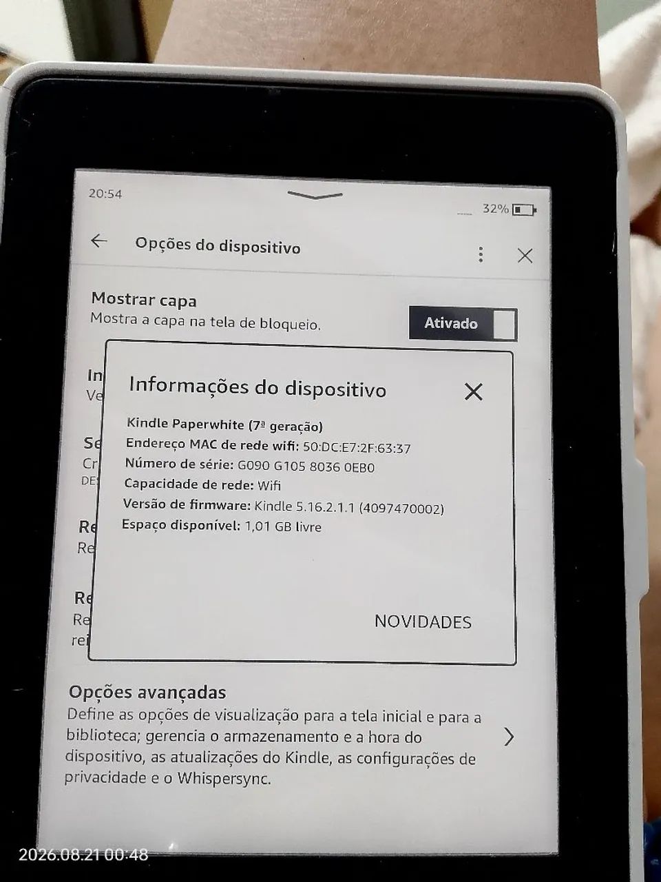Kindle Paperwhite isso em perfeito estado