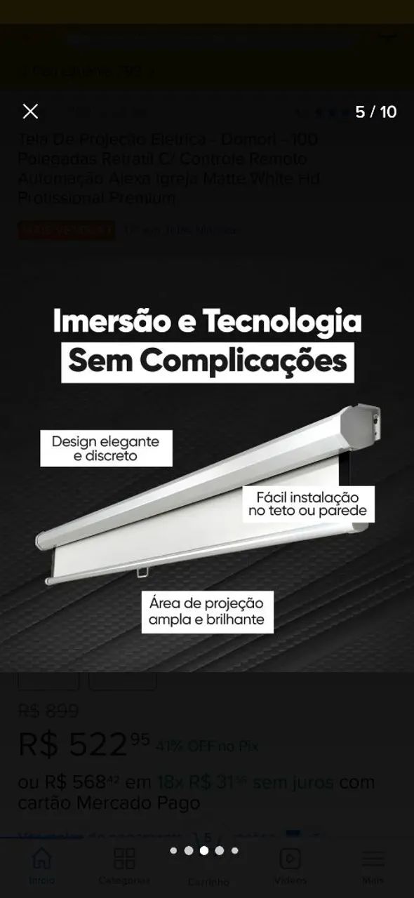 telao projetor retratil 100 polegadas eletrico - Foto 2