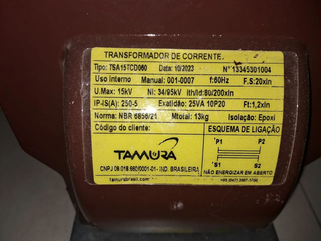 TC ISOLAÇÃO A SECO 15KV - TAMURA - Foto 4