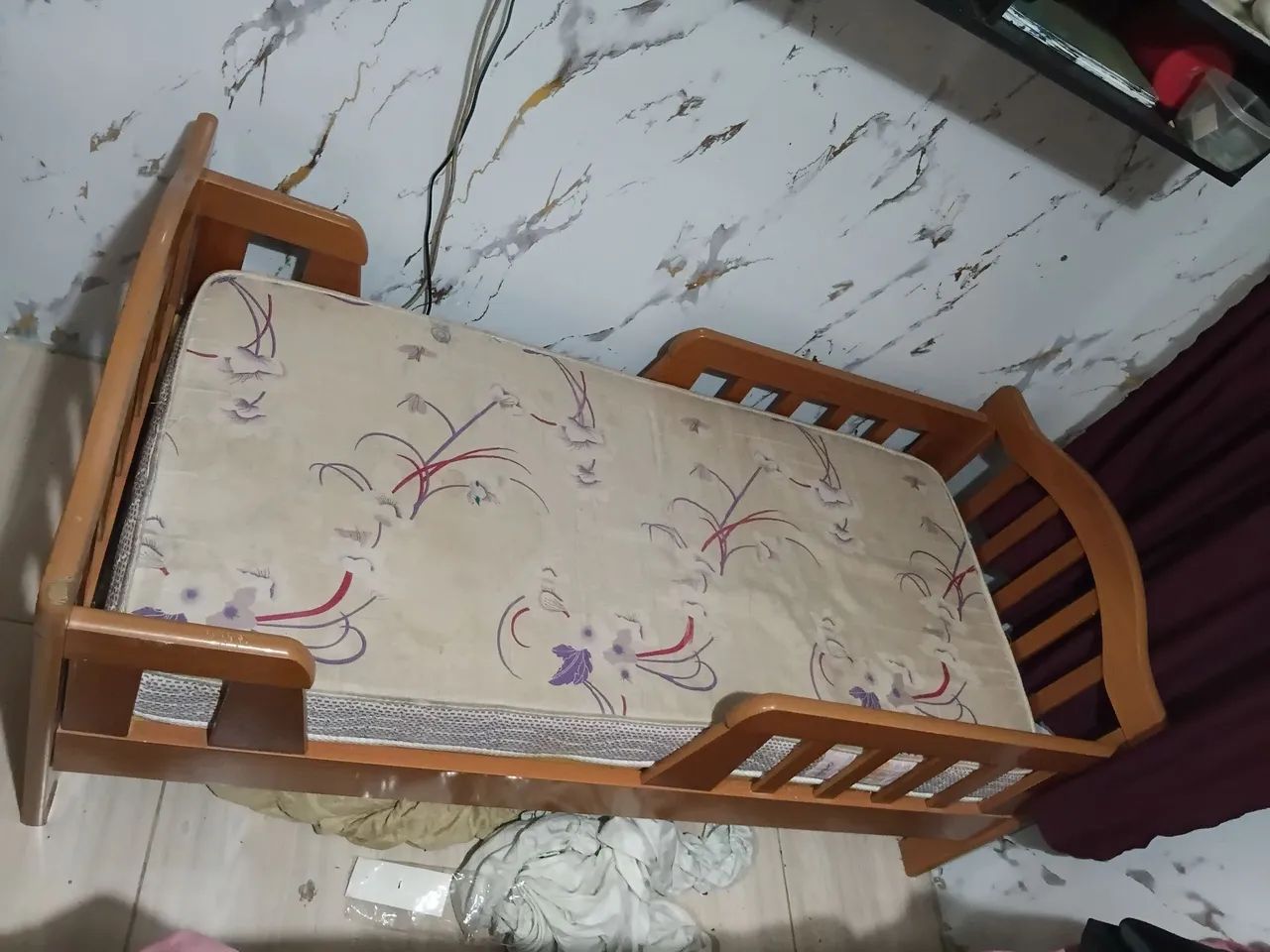 Cama infantil madeira com colchão espuma  - Foto 2