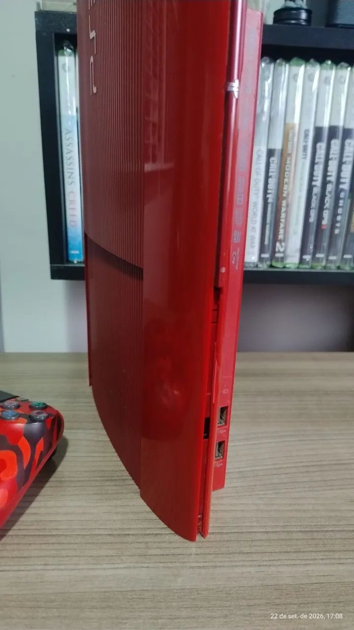 PS3 Super Slim Vermelho  - Foto 5