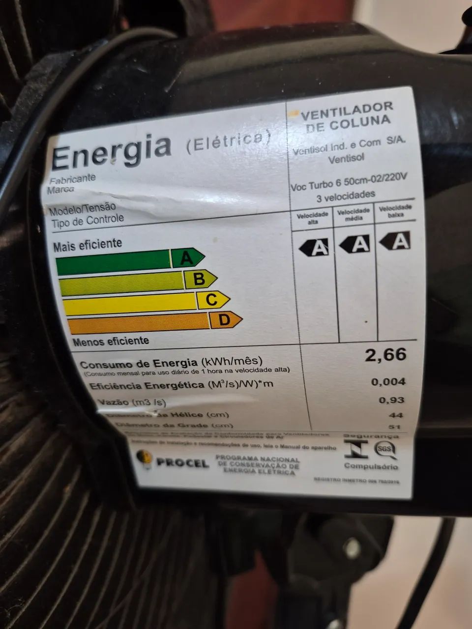 Ventilador coluna 50cm Ventisol - Foto 2