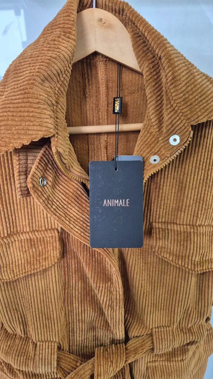 Parka Veludo Cotelê Marrom ANIMALE - Foto 4