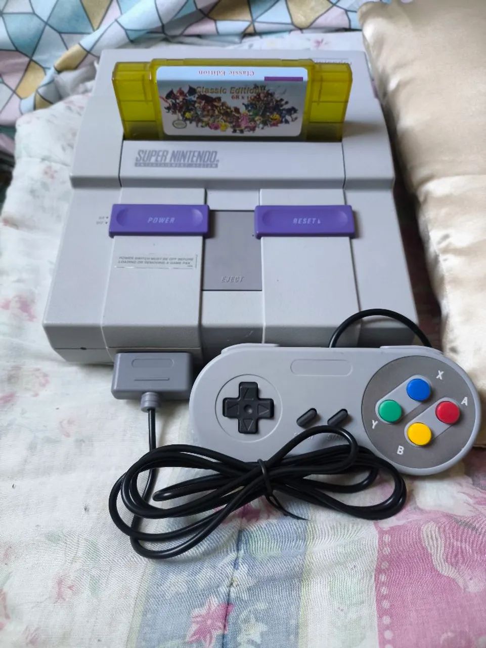 Super Nintendo, Controle, jogos e cabos.