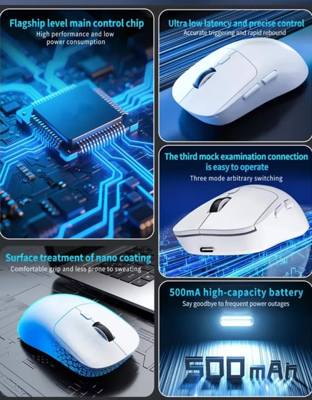 Mouse sem fio Recarregavel Dual modo Bluetooth e Wireless(USB) - Foto 2
