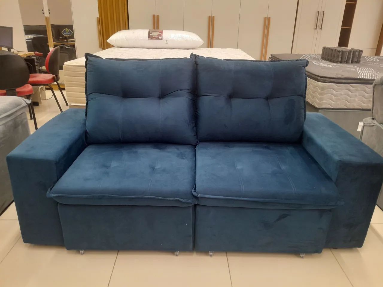 Sofa retratil reclinavel  jacarta azul  /190