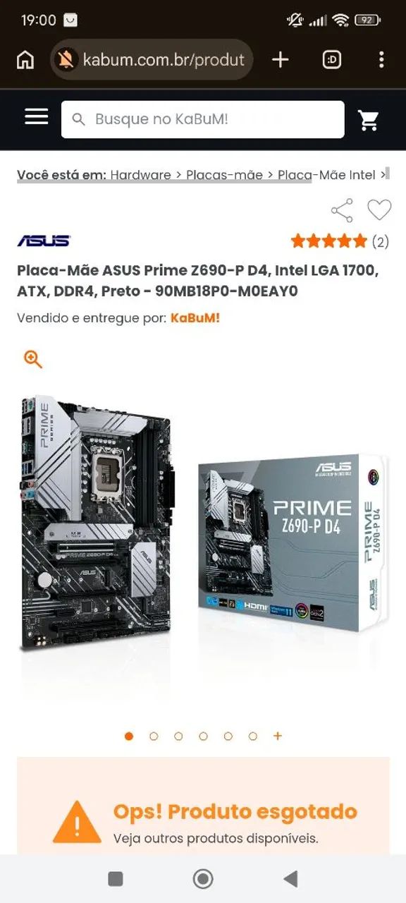 Placa-Mãe ASUS Prime Z690-P D4 (ddr4)