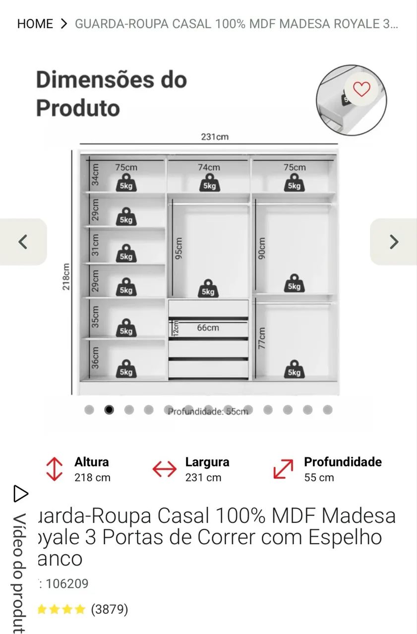 Guarda Roupa casal MDF - Foto 5