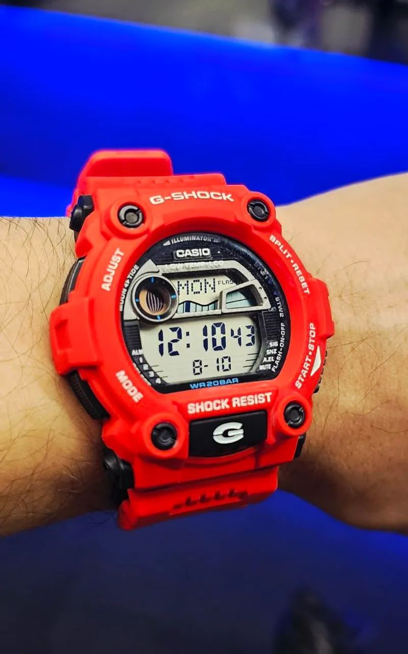 Relógio G-Shock G-7900A-4DR com Tábua de Marés Vermelho - Foto 2
