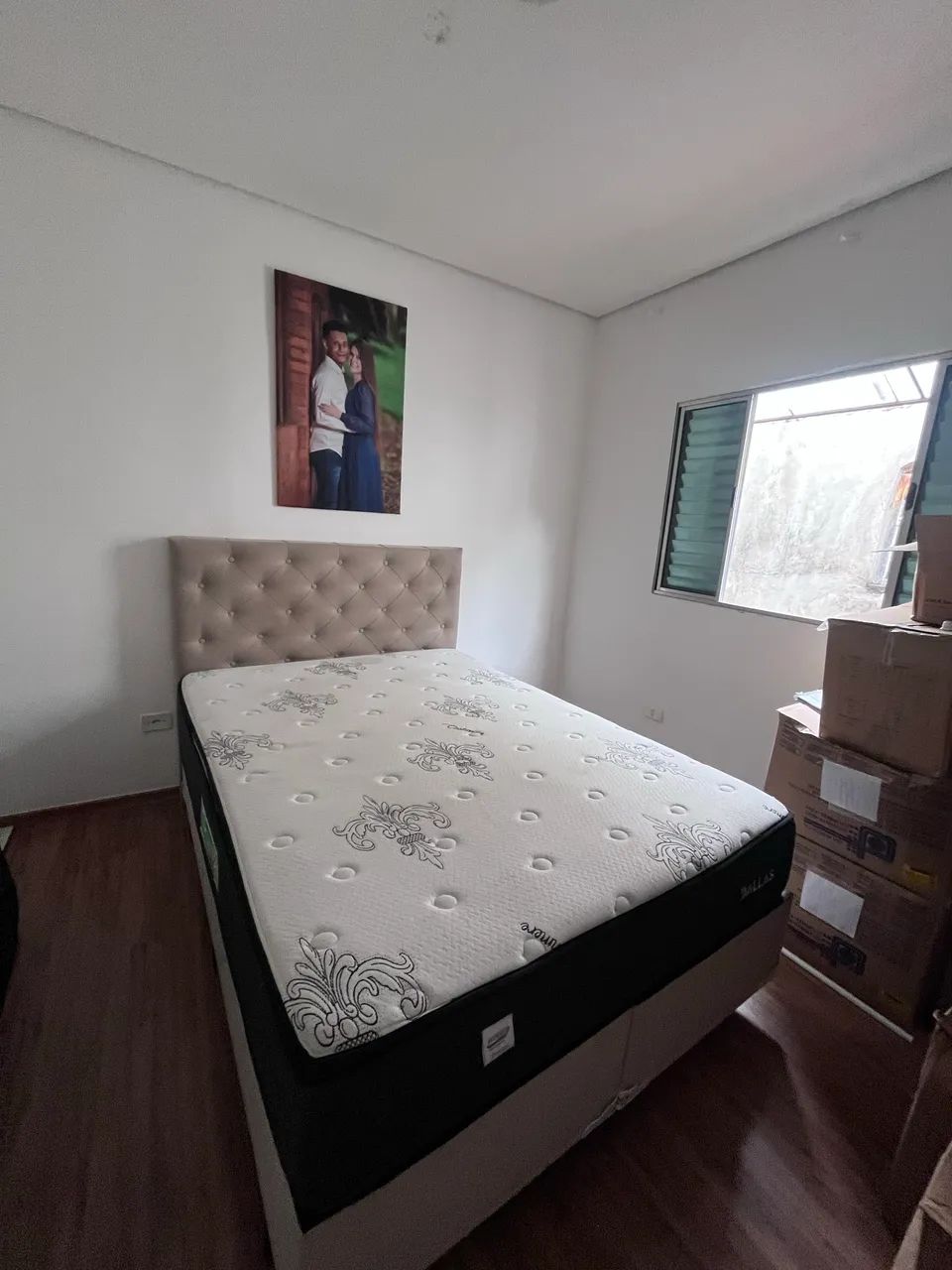 Cama box bipartida com cabeceira, colchão e base - Foto 3