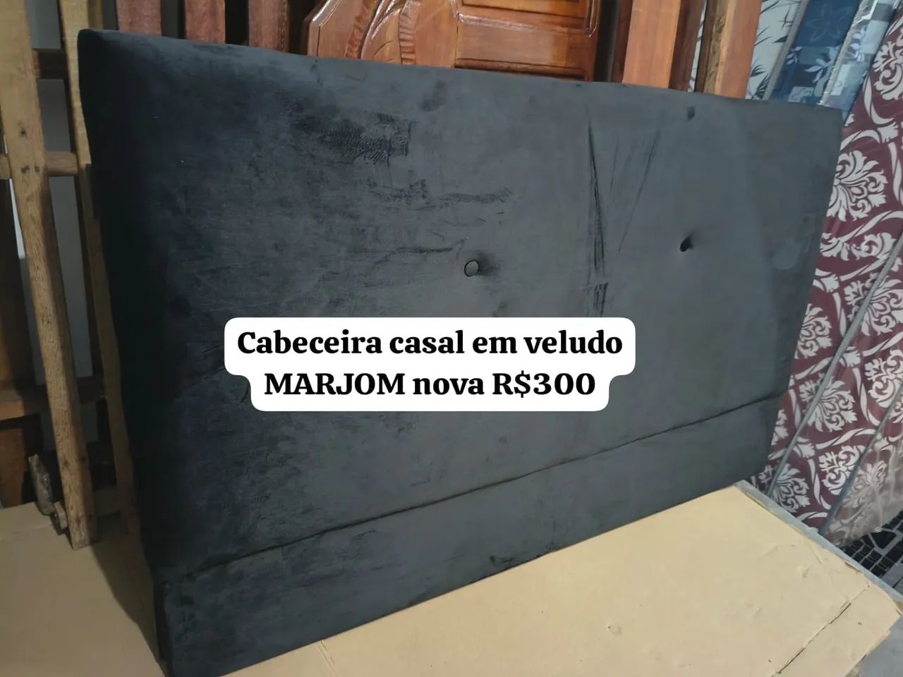 Cabeceira casal em veludo MARJOM(nova) - Foto 4