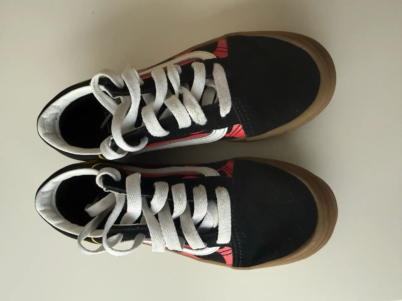 tênis vans old skool flame black fogo - Foto 2