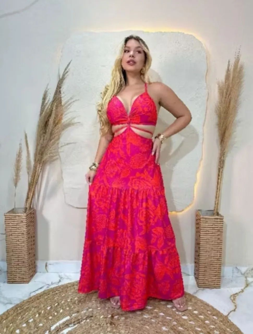 Vestido longo pink