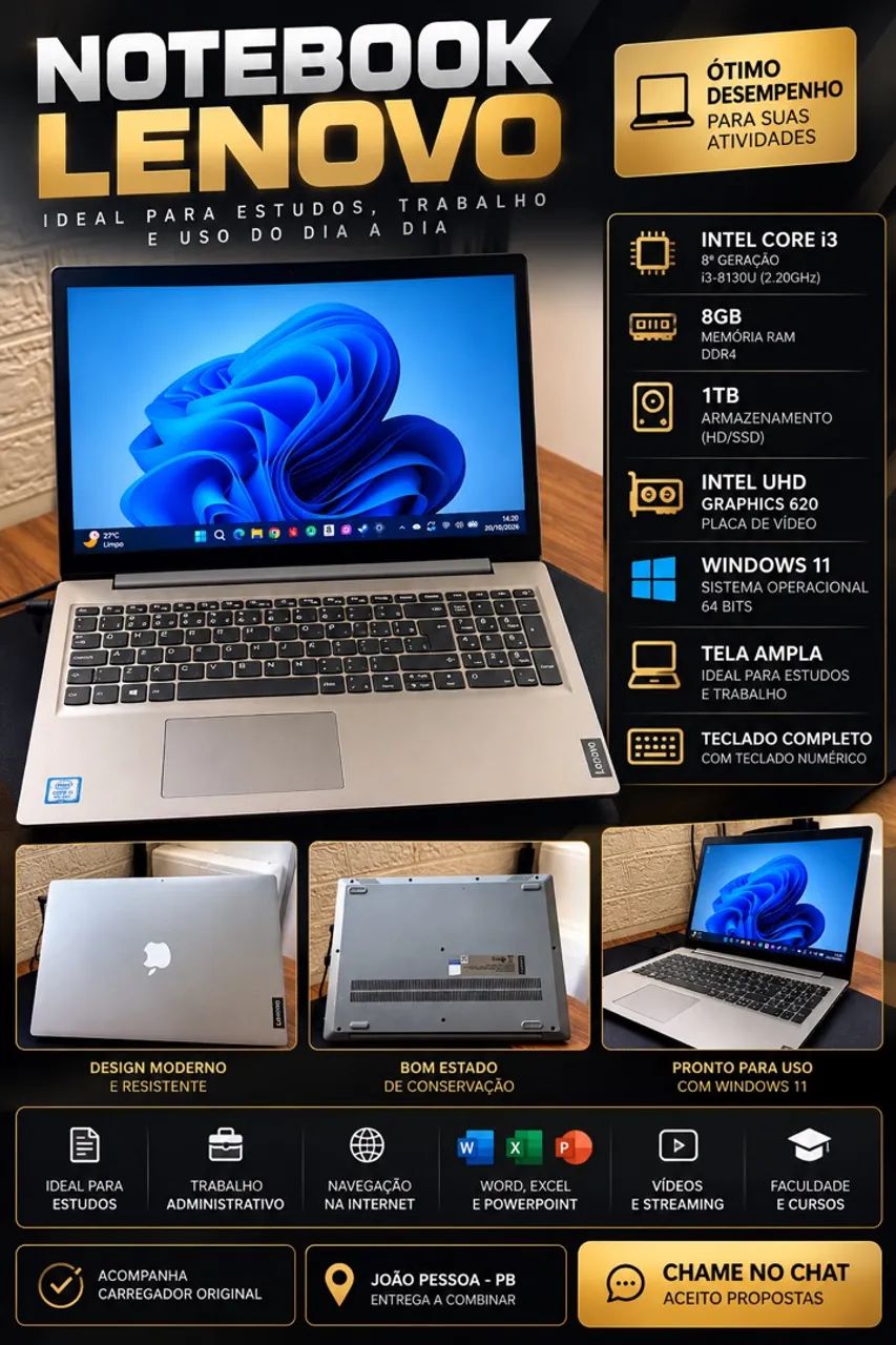 Notebook semi novo 