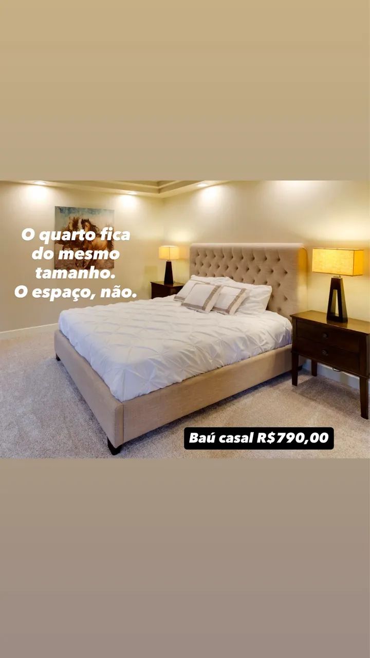 Cama base baú casal 