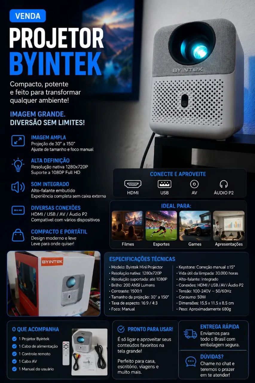 Projetor BYINTEK - Foto 3