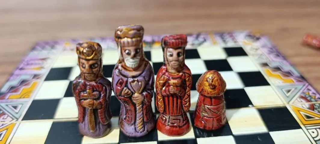 Mini Tabuleiro de Xadrez artesanal peruano  - Foto 2