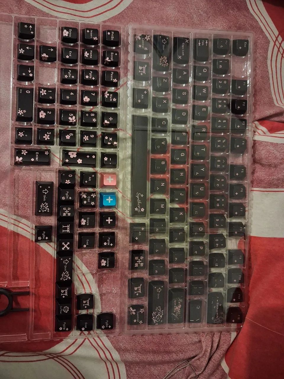 Keycaps Spring Flower Preto e Rosa - Foto 2