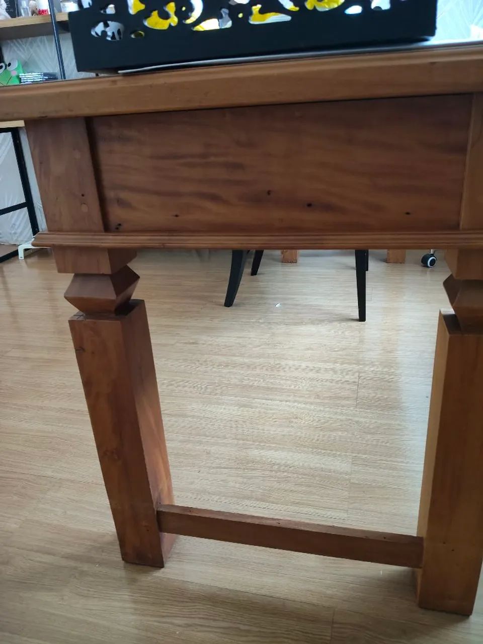 Mesa de madeira maciça 2 metros robusta e com Gavetas  - Foto 5