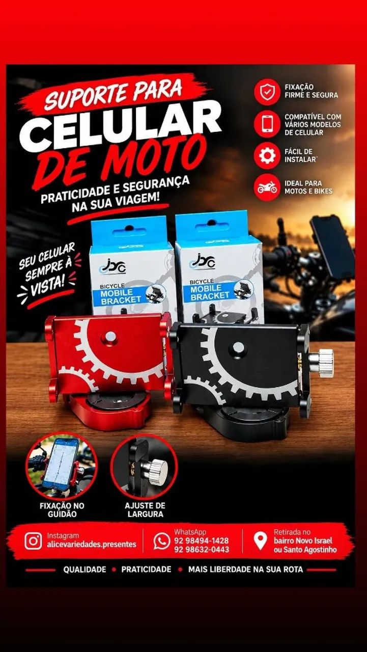 Suporte de celular para moto 