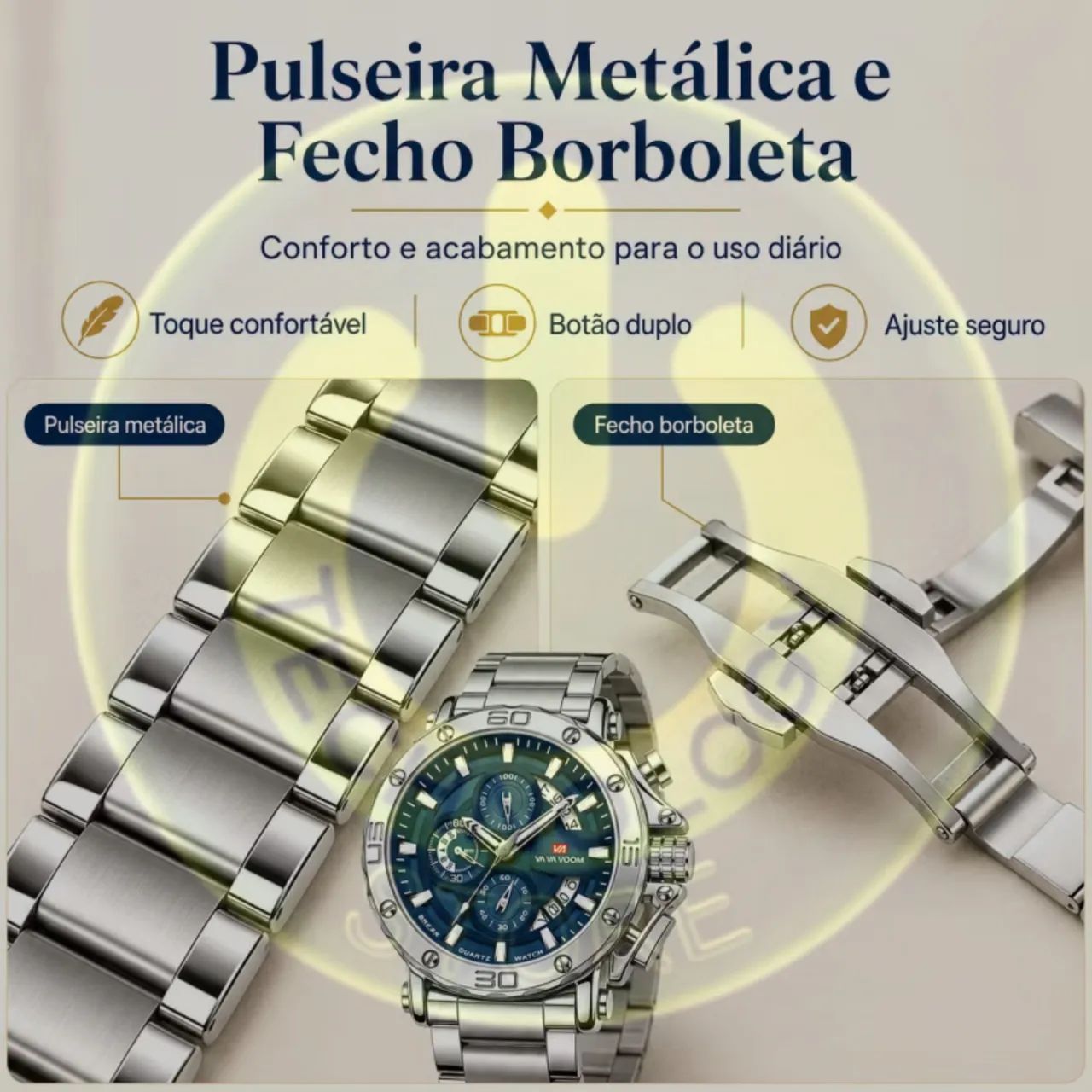 Relógio Masculino Exclusivo - Robustez e Elegância - Foto 5
