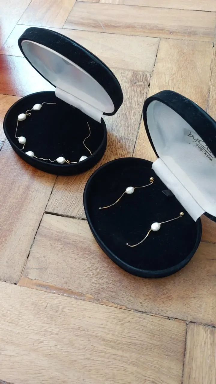 Conjunto ouro 18 com pérolas Biwa - Foto 3