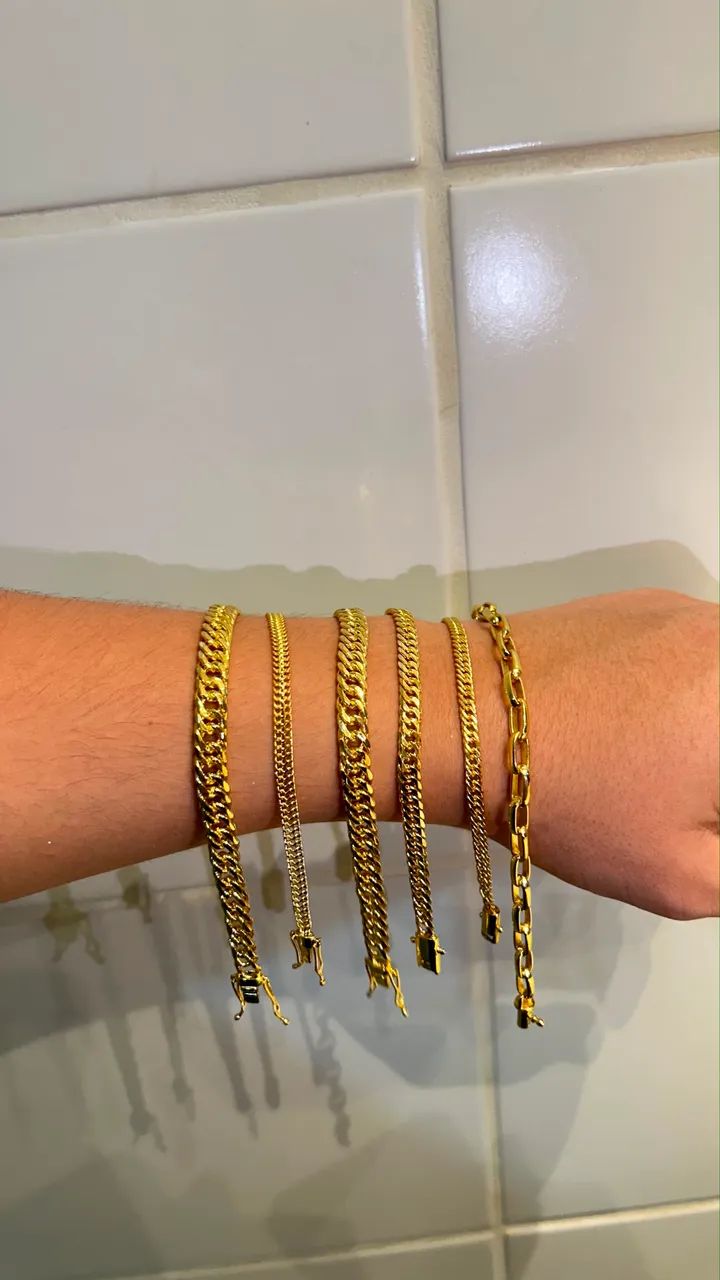 pulseiras banhadas com ouro 18k