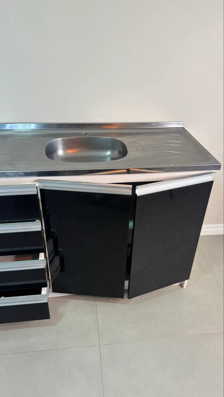 Balcão em MDF de cozinha com pia inox 1,20 - Foto 5
