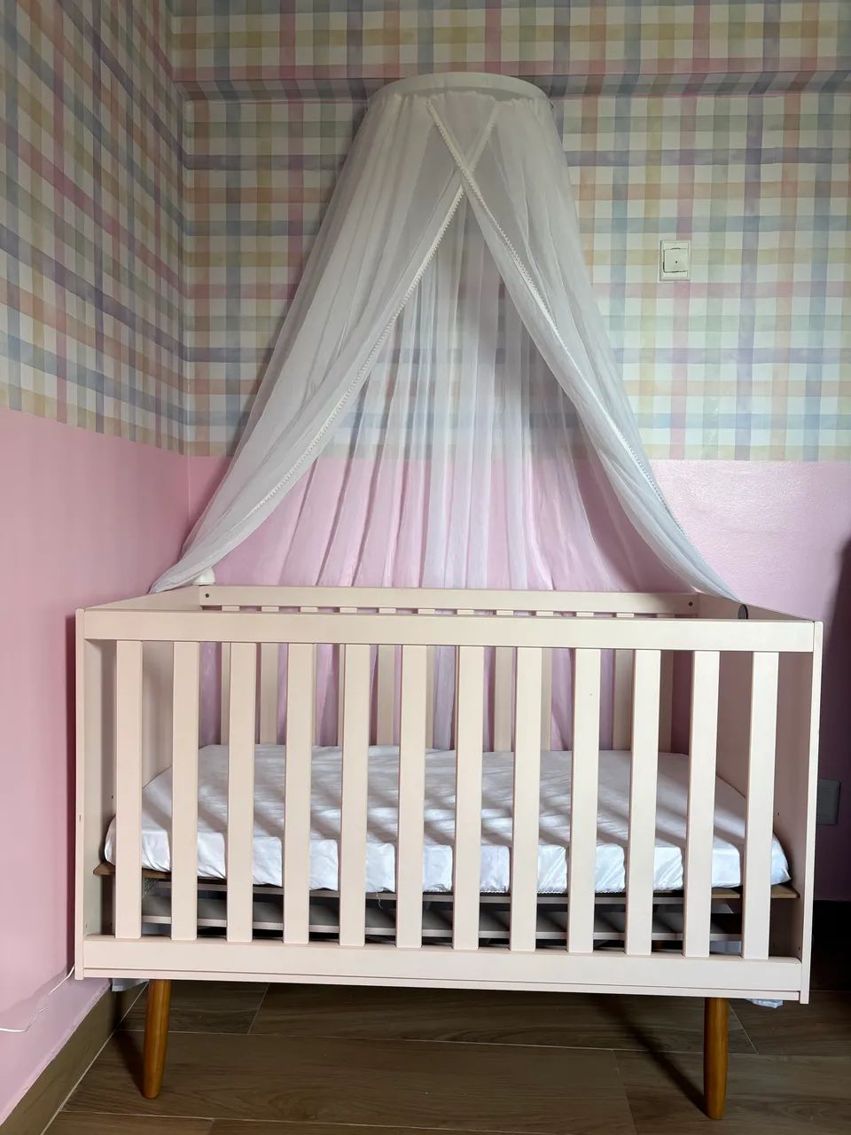 Berço cama Rosa Bebê com Colchão  - Foto 3