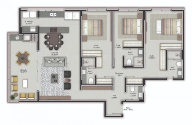 Apartamento com 3 dormitórios à venda - novo campeche - florianópolis/sc - Foto 4