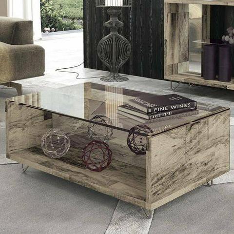 Mesa de Centro com Tampo de Vidro