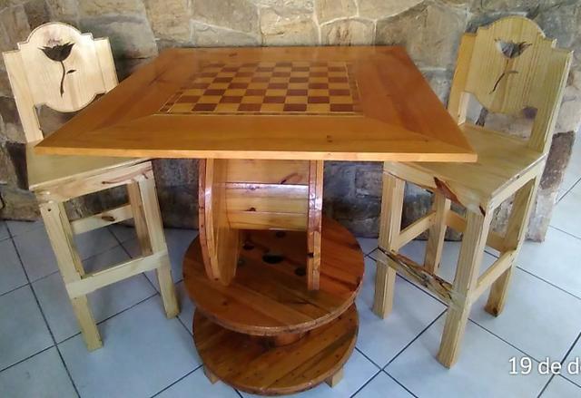 Mesa "Jogo de Damas & Xadrez" - Foto 2