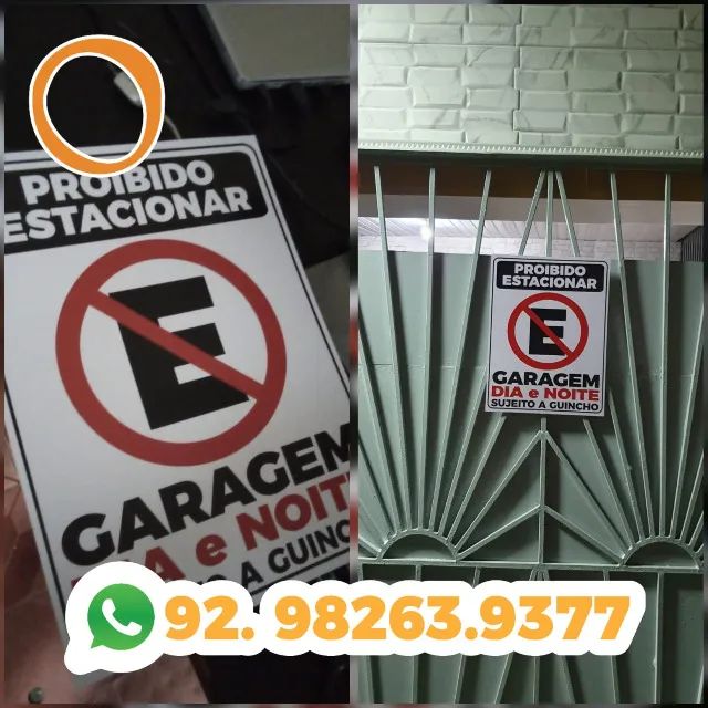 Proibido Estacionar - Placa de Sinalização