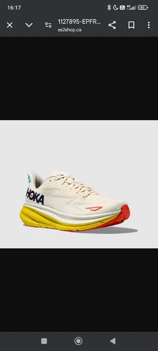 Tênis Hoka Clifton 9 - Bege claro/Amarelo - 35