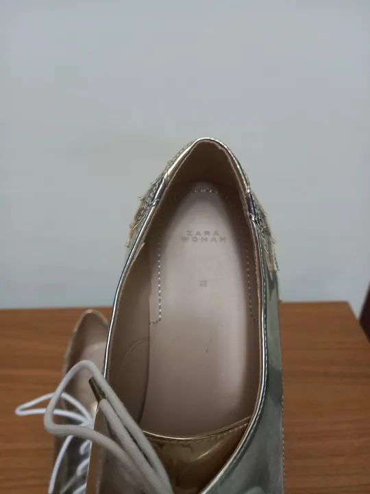 Sapato Zara oxford prateado - Foto 5