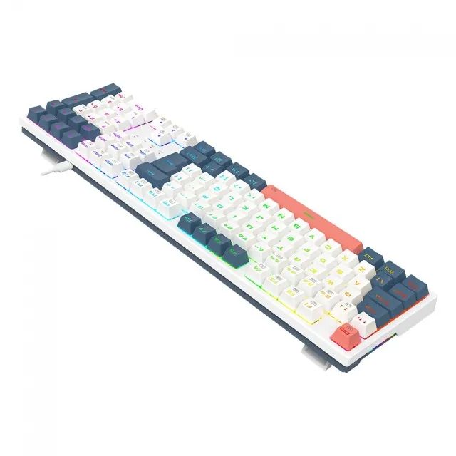 Teclado Mecânico Redragon Trundle White/Blue/Pink RGB Switch Brown - WZetta - Foto 4