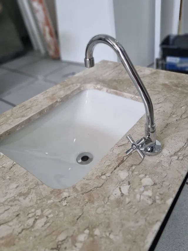 Pia de mármore completa cor Nude  - Foto 5